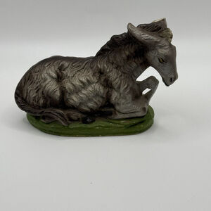 Vintage Italy Paper Mache Christmas Nativity‎ Creche Manger Donkey Chipped